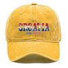 Snapback Baseball Cap With "CROATIA" "IDEMO HRVATSKA" Flag Printed , Adjustable Snapback Baseball Cap Retro All-season Hip Hop Leisure Dad Hat
