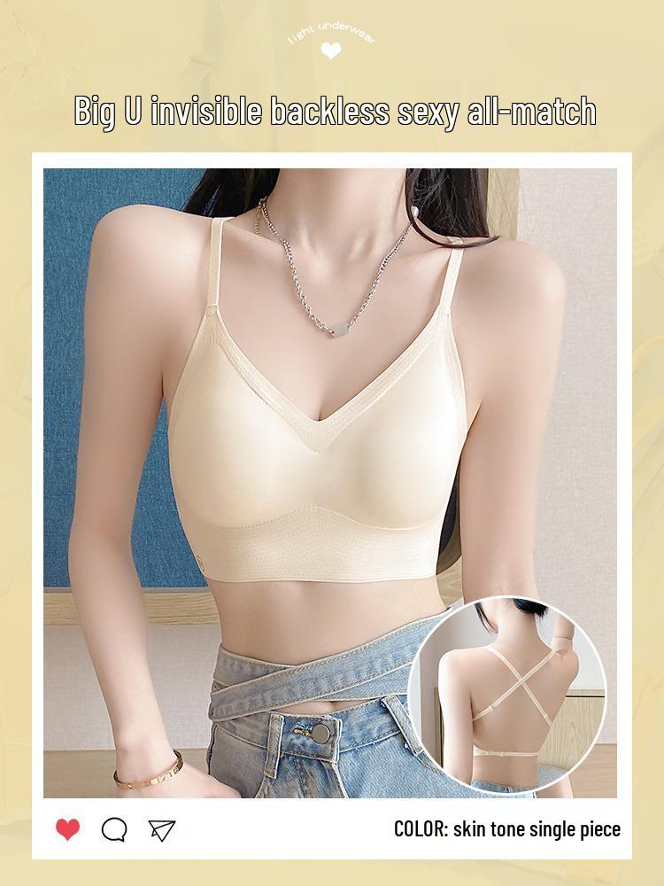 

Летний бюстгальтер с U-образной спинкой без косточек с поддержкой для маленькой груди M