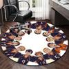 1 st Anime Volleybalteam Rond Tapijt Kantoorstoelmat, Antislip Vloerkleed met Haikyuu Personages voor Anime Liefhebbers