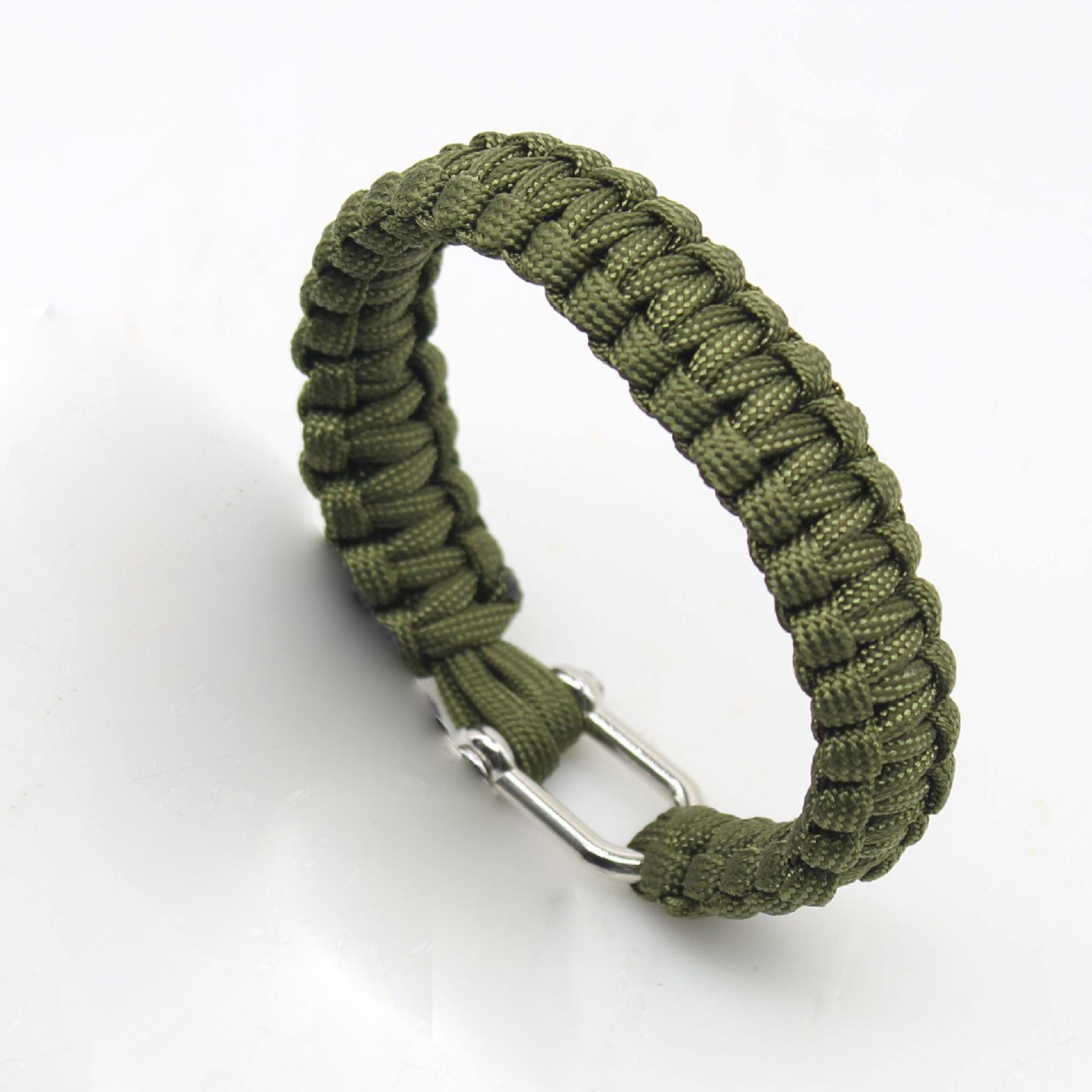 

Adjustable U-Shaped Steel Buckle Paracord Bracelet with Wear-Resistant Nylon & Metal Connector