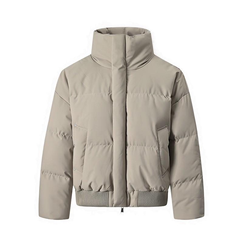 Unisex Stand Collar Thick Cotton Puffer Jacket Winter Warm Casual Outerwear Youth
