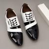 Black and White Business Formal Wear Men's Shoes New Men's Performance Shoes Pointed Leather Shoes Fashion Men's Wedding Shoes