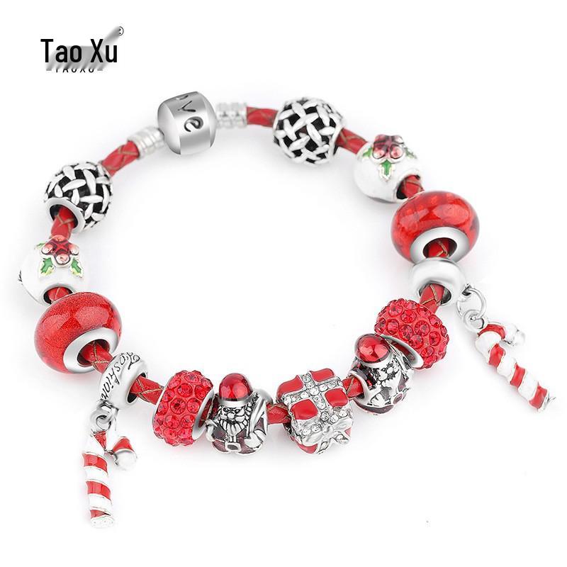 

Европейский и американский модный тренд Женский рождественский браслет из сплава со стразами - Идеальный подарок 17cm Model