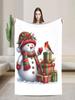 Christmas Snowman Plush Flannel Throw Blanket for Kids Soft Warm Bedspread for Couch Bed Custom Quality Blanket Gift for Childre