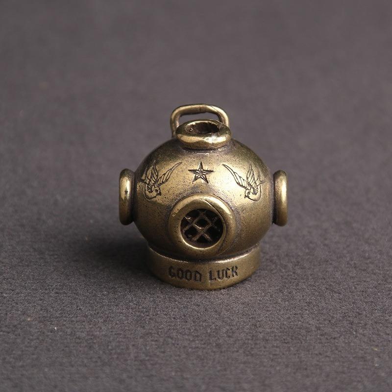 Messing 1 Stück Messerperle U-Boot Taucherhelm Überlebensarmband Schnalle Schlüsselanhänger EDC Dekoratives Zubehör