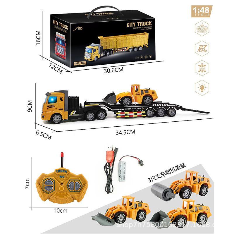 Wireless Remote Control Semi-Trailer Truck: Heavy Transport, Dump, Oil Tanker, Boy's Model Toy