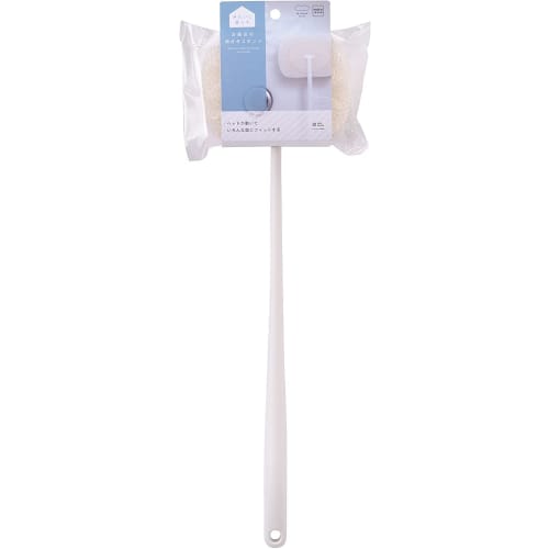 Marna Bath Sponge with Handle (Long Handle/Hanging) Bath Sponge (Floating Storage) for Bath Cleaning, White, JA089W