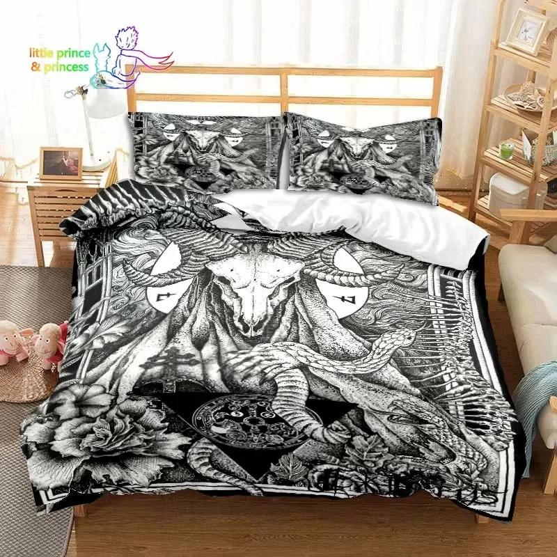 Evil Satanic Mantra Bedding Set Single Twin Full Queen King Size Bed Set Adult Kid Bedroom 3D Print