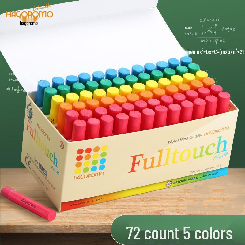 HAGOROMO Dust-Proof Colored Chalk for Kids and Teachers