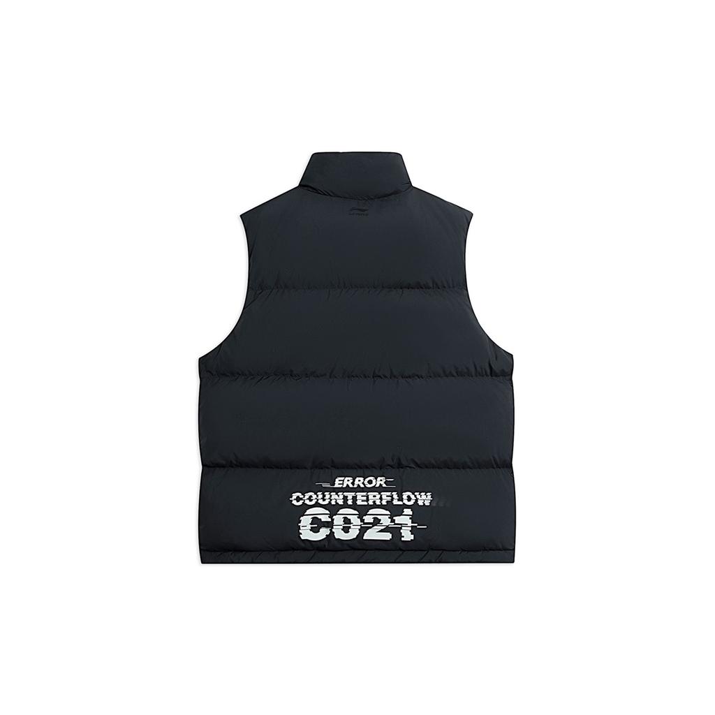 Lining Letter Stand Collar Down Jacket Unisex Outerwear Black AMRS095-1