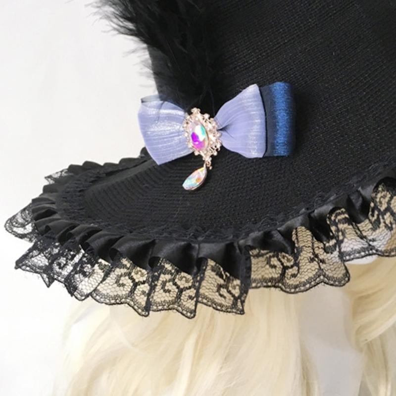 Witch Hat Feathered Witch Pointed Hat Magican Hat Halloween Witch Hat Wizard Hat Masquerad Halloween Witch Costume