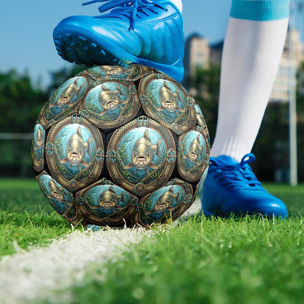 Underwater Mechanical Fish Scene Round Football Size 5 Adult Ball Suitable for Training Matches and Outdoor Team.