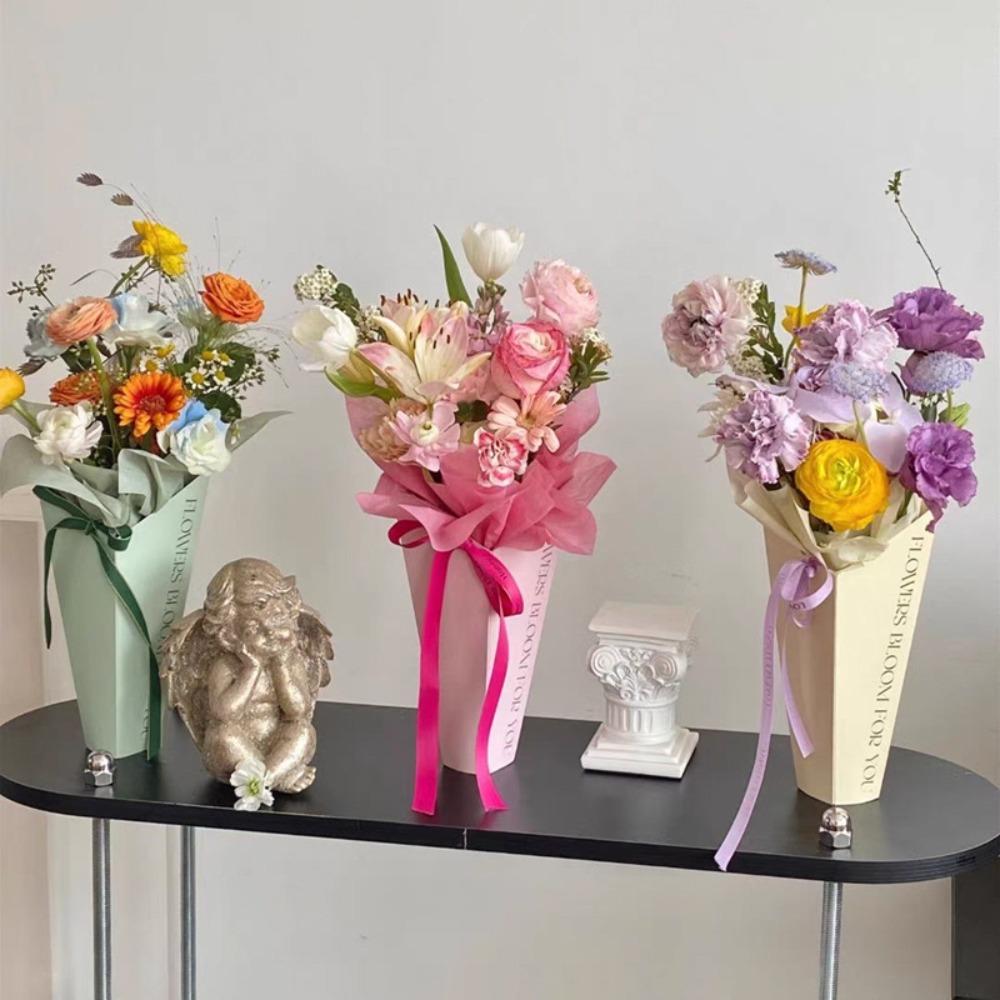 

5 шт. Проста коробка з квітковим пучком DIY Flower Bag Креативна коробка для букетів Товари для вечірок рожевий