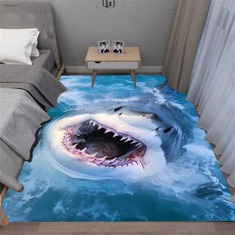 Furchterregender Weißer Hai Weißer Hai Weißer Tod Teppich Bodenmatte Fügt jedem Raum einen großartigen Blickfang hinzu