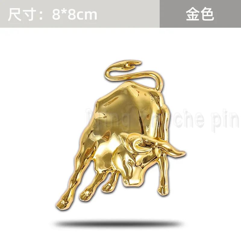 Universal Metal Stainless Animal Car Accessories Badge Fight Bull Fly Horse for Ferrari Lamborghini Emblem 3D Sticker Decoration