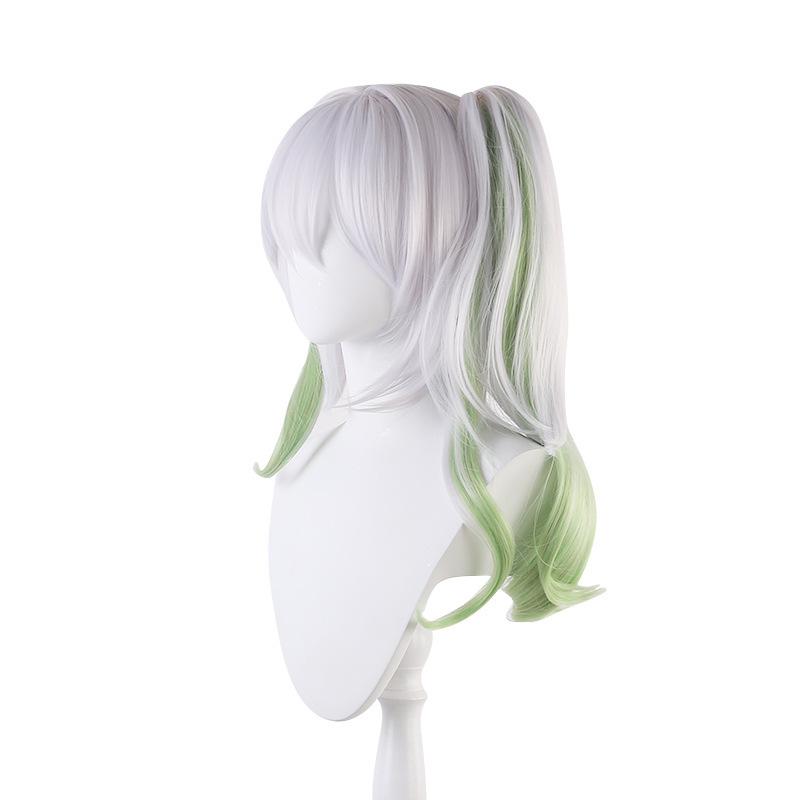Genshin Impact Nahida Cosplay Wig, Gray-Green Gradient High-Temperature Fiber Hairpiece