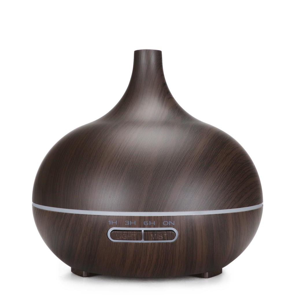Wood Grain 400ml Ultrasonic Essential Oil Diffuser with Remote Control and Seven-Color LED