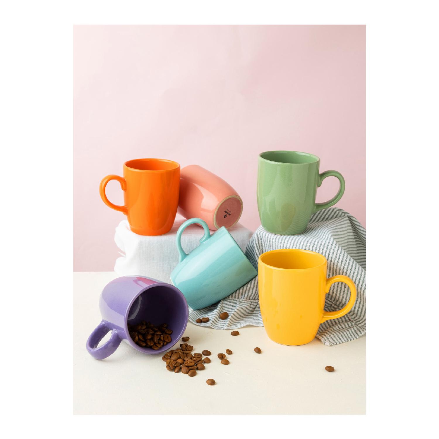 

Набор из 6 овальных кружек радужного цвета, разноцветные белый