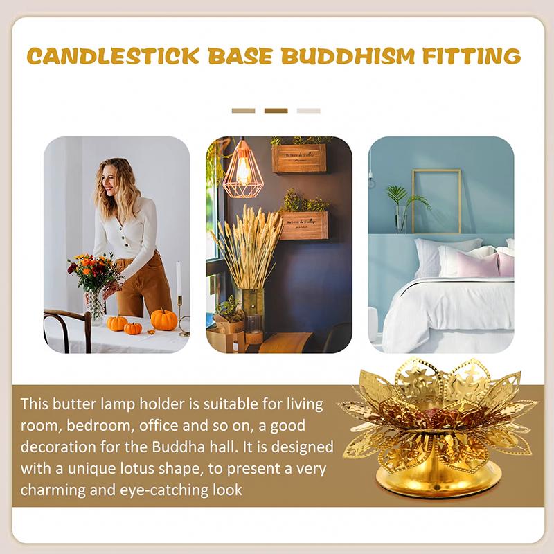 1PC Seven-Star Candlestick Religious Metal Sturdy Construction High-Foot Elegant Golden Traditional Multiple Options Available