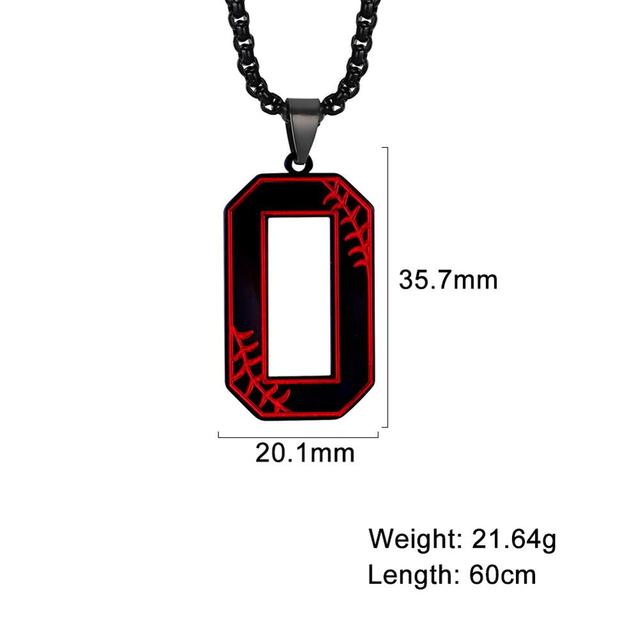 My Shape Baseball Pattern Number Pendant Necklace For Men Sport Basketball Figure Stainless Steel Necklaces Fashion Male Jewelry