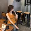French Retro Solid Color V-Neck Sleeveless All-Match Casual Short Knitted Vest For Women