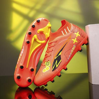 Orange Men Football Field Boots High Quality  FG/TF Men's Futsal Sneakers Match Unisex Training Soccer Shoes Chuteira Futsal
