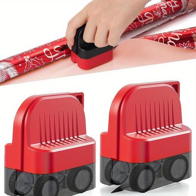 1pc Manual Wrapping Paper Cutter with Wheels - Portable, Efficient Straight Line Wrap Trimmer for All Rolls and Paper, Wrapping Paper Cutter