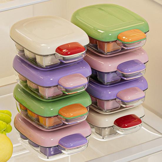 Food Grade Plastic Ice Maker with Sealed Lid Ice Cube Tray Storage Box Push Release Odorless Summer Cooling Ice Maker for Kitchen