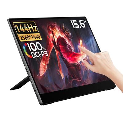 EHOMEWEI Mobilní monitor Palcový 144Hz QHD dotykový panel IPS herní monitor Lesklý ultratenký FreeSYNC Přepínatelný poměr stran Digital Cinema Standard 3