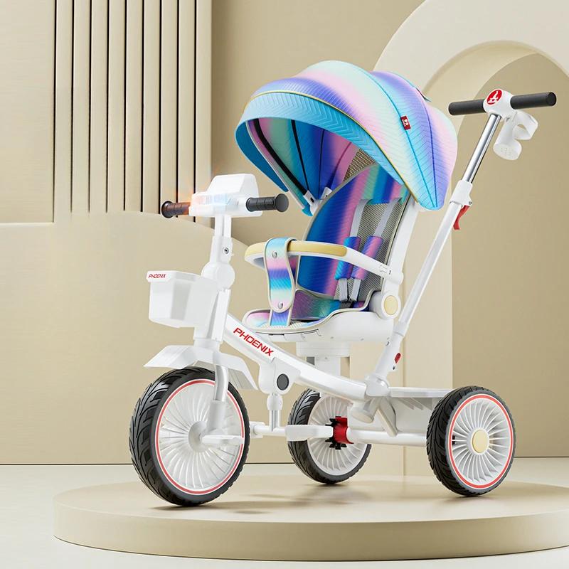 Pushable And Rideable Children'S Tricycle Multifunctional Stroller Lightweight Travel Pram Children'S Riding