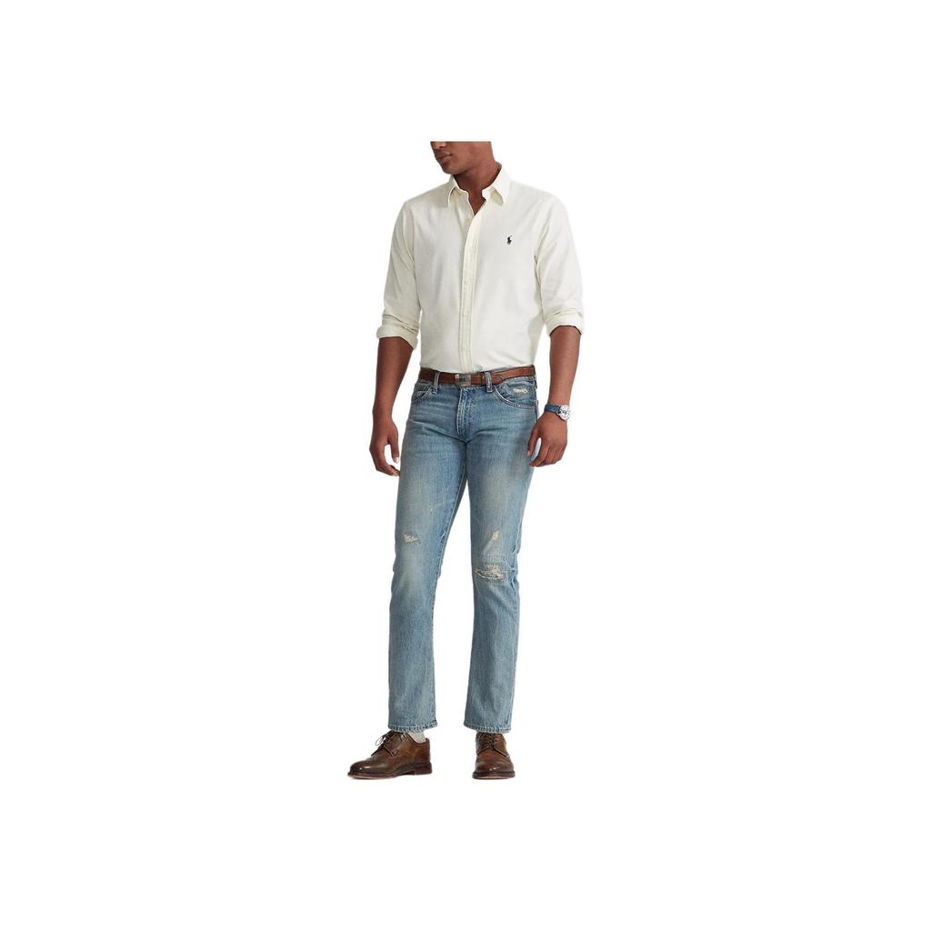 Polo Ralph Lauren FW23 Pony Embroidered Single-Breasted Long Sleeve Shirt Men shirts White MNPOWOV16820898-101