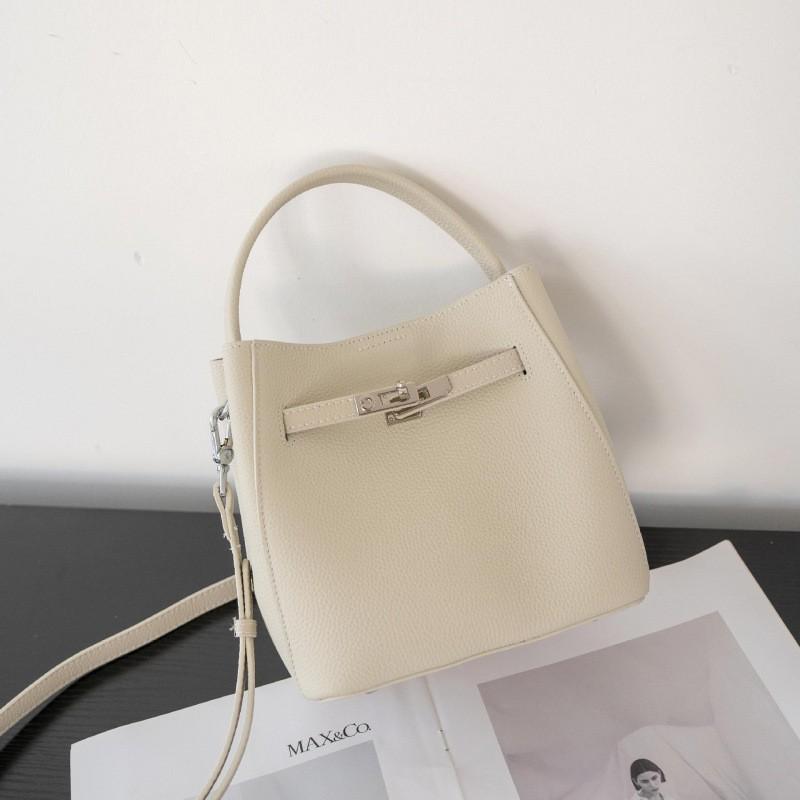 

First-layer Cowhide Vegetable Basket Bucket Bag Women s Genuine Leather 2026 New All-matching High-end Shoulder Portable Diagonal Cross-band 18X13X19CM