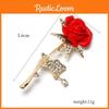 Flower Rose Trendy Jewelry Pin Accessory With Alloy Material For Attire Formal