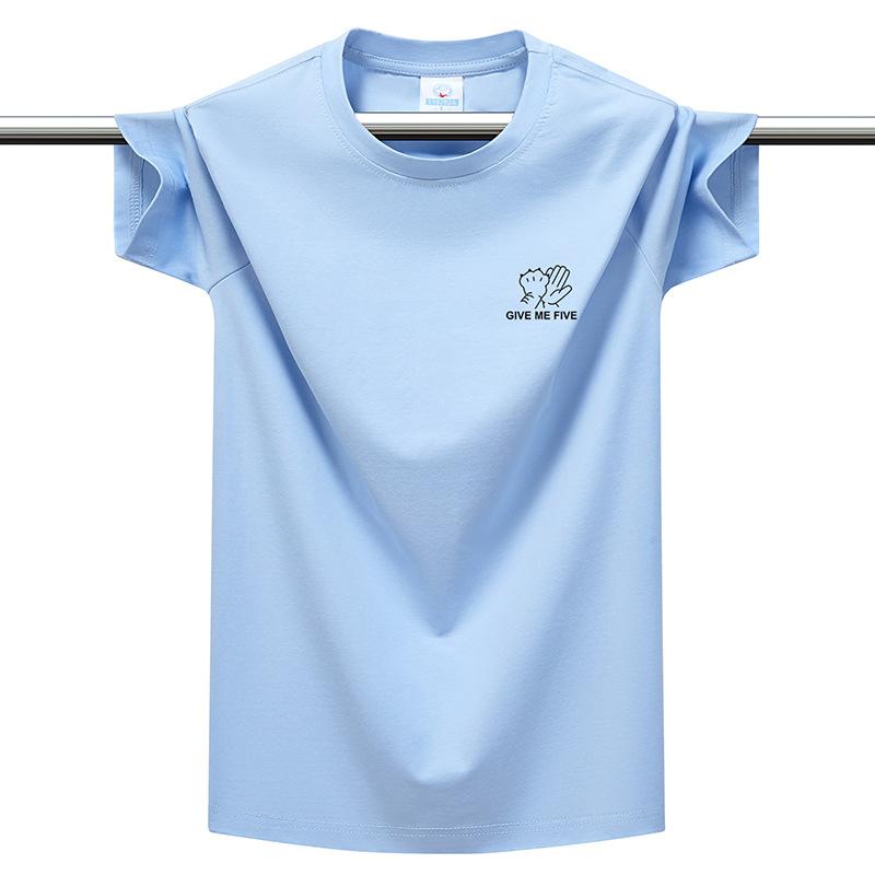 Herren Plus Size Baumwoll-T-Shirt Einfach Rundhalsausschnitt Kurzarm Locker Atmungsaktiv Sommer Freizeit Oberteile M-6XL