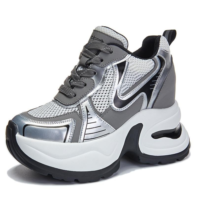 Thick-soled heightening 9CM dad shoes women's summer new mesh breathable casual shoes small sports shoes