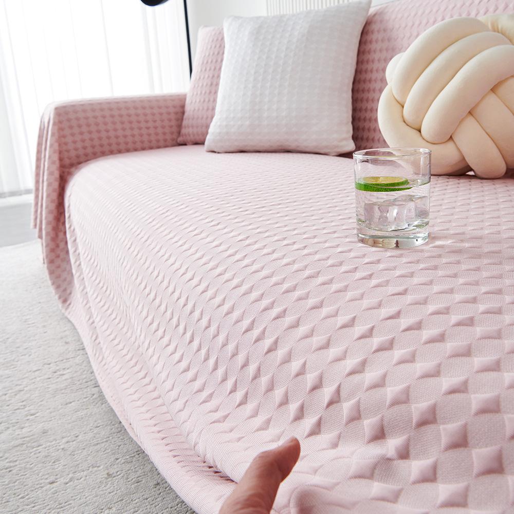 Summer Rhombus Cool Feeling Ice Silk Non-Slip Simple Machine Washable Anti-Scratching One-Piece Sofa Towel Universal Cover Towel