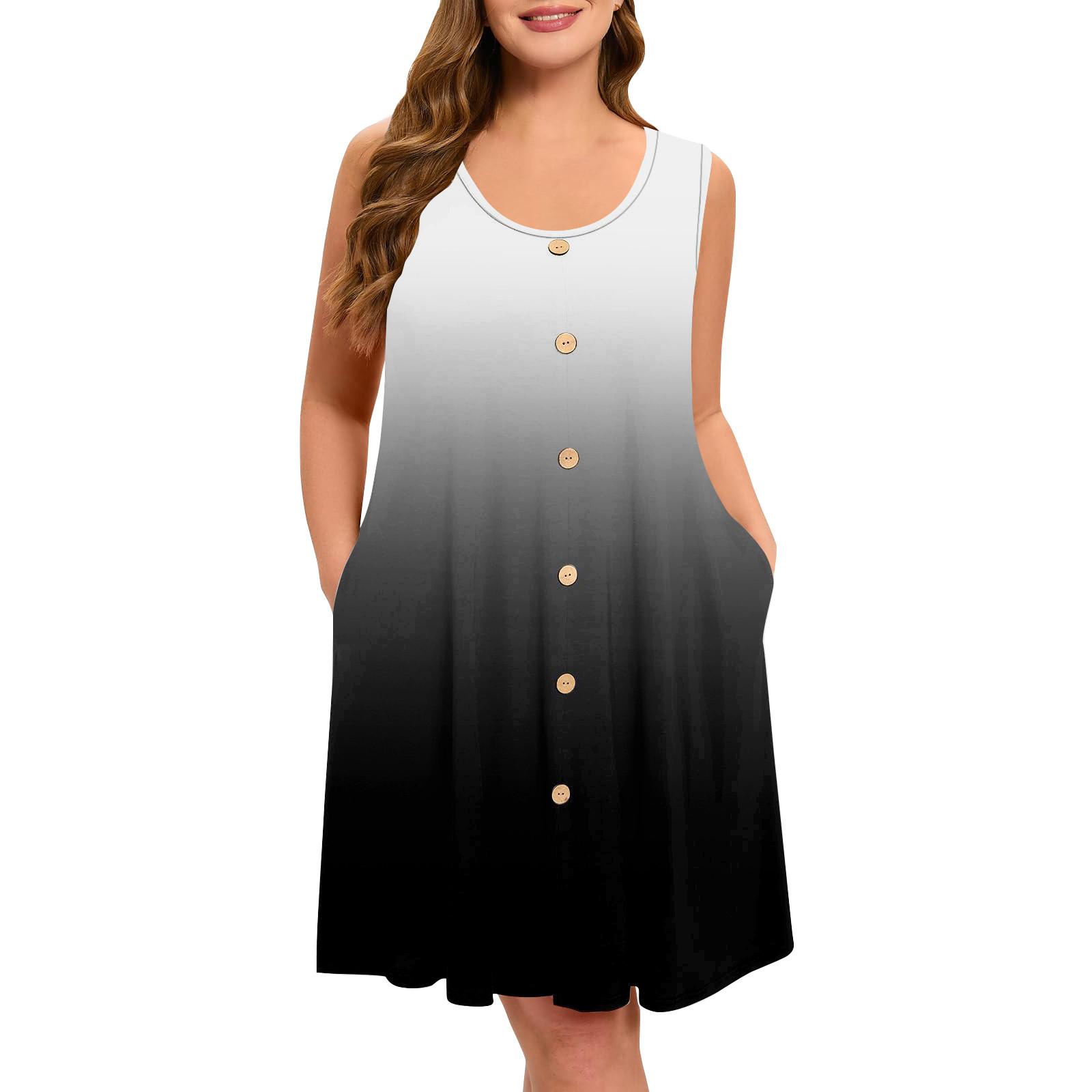 

Летние платья для женщин Пляжные накидки Без бретелек Бохо Цветочный принт Сарафан L чёрный