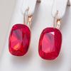 Kienl  Big Oval Red Crystal Drop Earrings For Women Trend  Rose Gold Color Ethnic Bridal High Quality Daily Fine Jewelry
