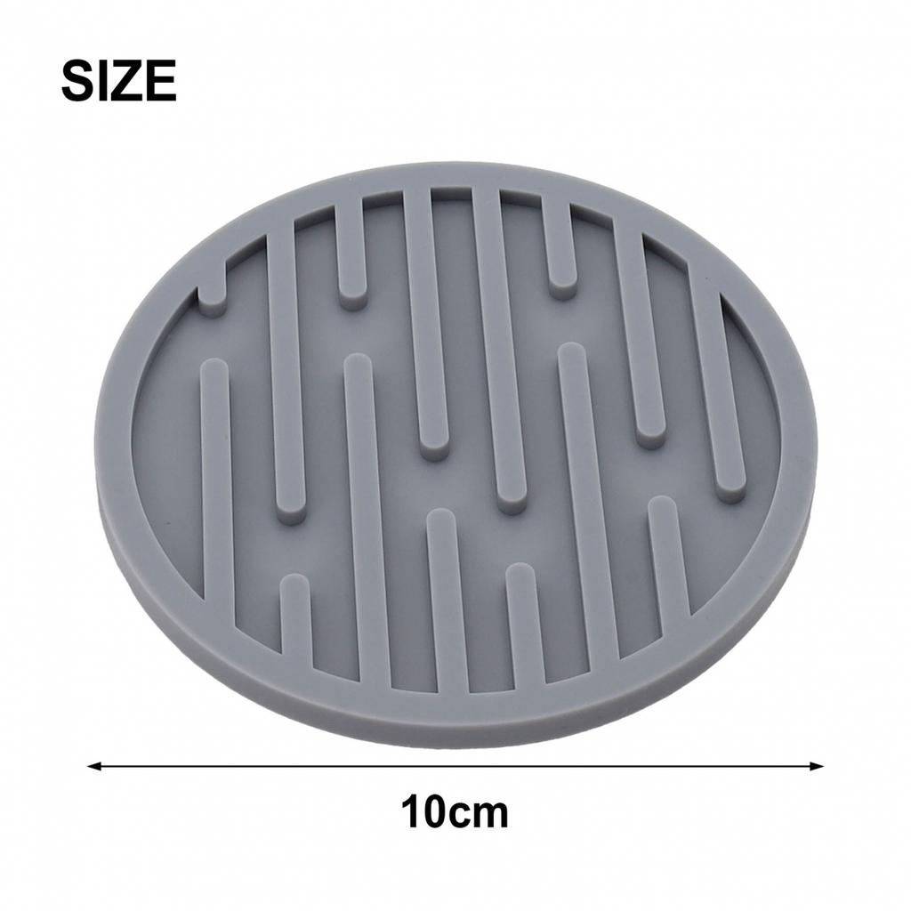 Silent Coasters Silicone Tea Cup Mat Striped Draining Version