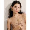 Yhpup Exquisite Colorful Natural Cat Eye Stone Flower Stud Earrings Arrivals Popular Stainless Steel Aesthetic Jewelry