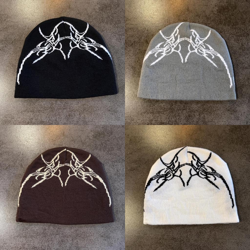 Skull Style Street Letter Beanie With No Brim For Winter And Fall Outfits Urban