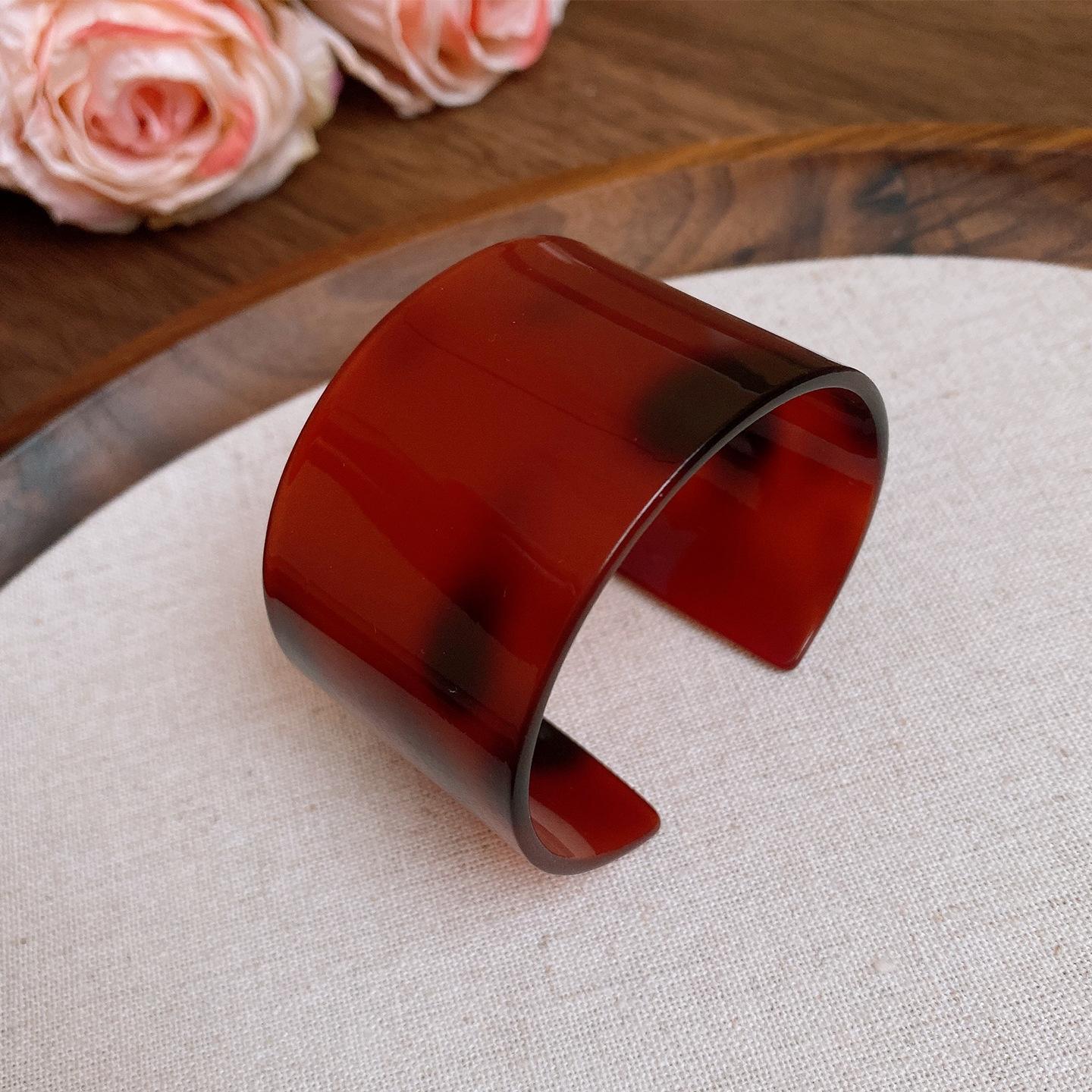

European and American retro acetic acid leopard print bracelet bracelet Maillard coffee jewelry