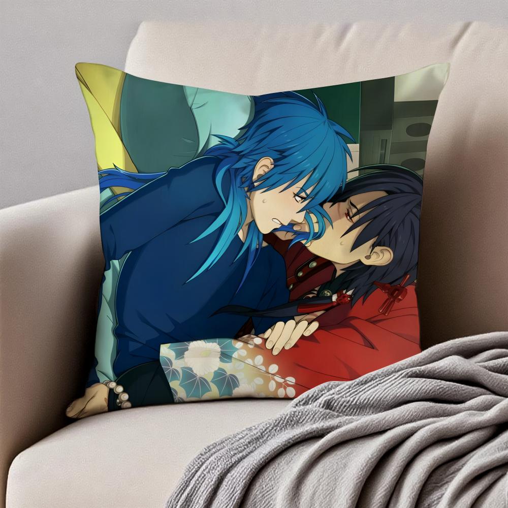 Dark BL Japanese Anime DDramatical Murder Cushion Cover Pillowcase Antidustmite Invisible Zipper Short Plush Sofa Cushion