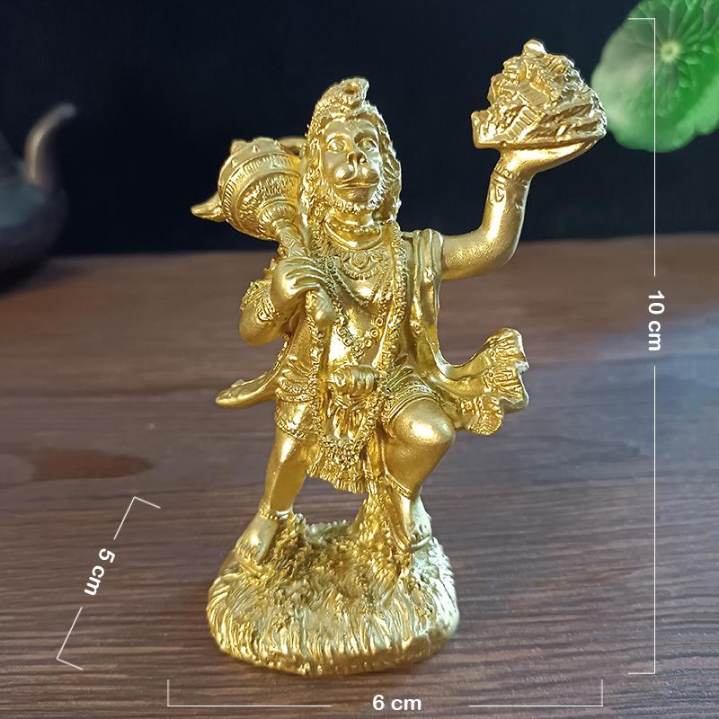 Goldene Hanuman Statue Figur Ornamente Harz Indischer Hindu Affengott Buddha Statuen Skulptur Heimdekoration Glücksbringer Geschenk