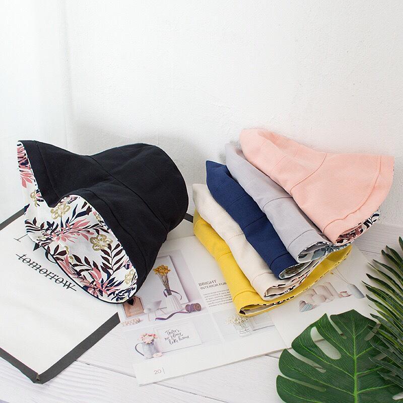 Wide Brim Cotton Summer Hat Women Packable Reversible Floral Bucket Hat UV Sun Protection Wide Brim Summer Beach Cap Double Sided Floppy Sun Hats CLE