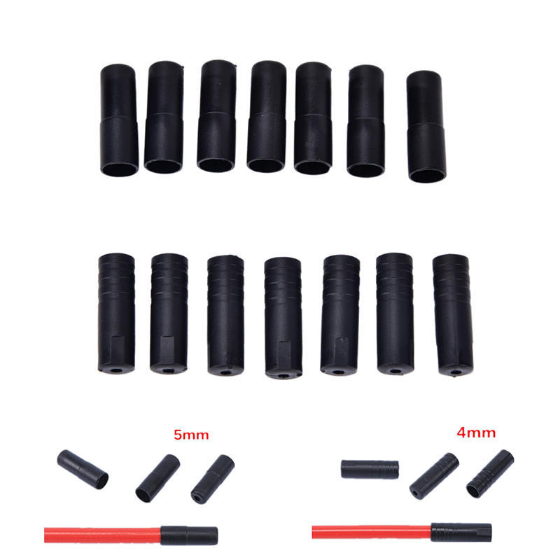 100Pc 4/5Mm Bike Bicycle Plastic Speed Chaning Brake Cable Wire Tips Caps Crimps