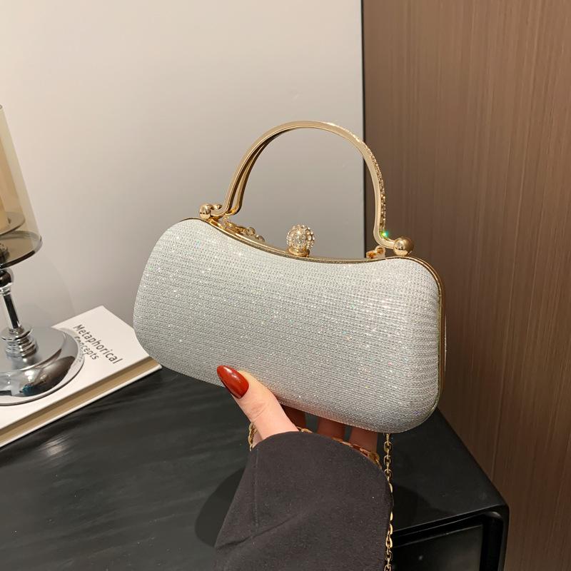 

Модная женская сумка в корейском стиле, маленькая сумка через плечо с цепочкой, блестящая сумка через плечо для девочек серебряный