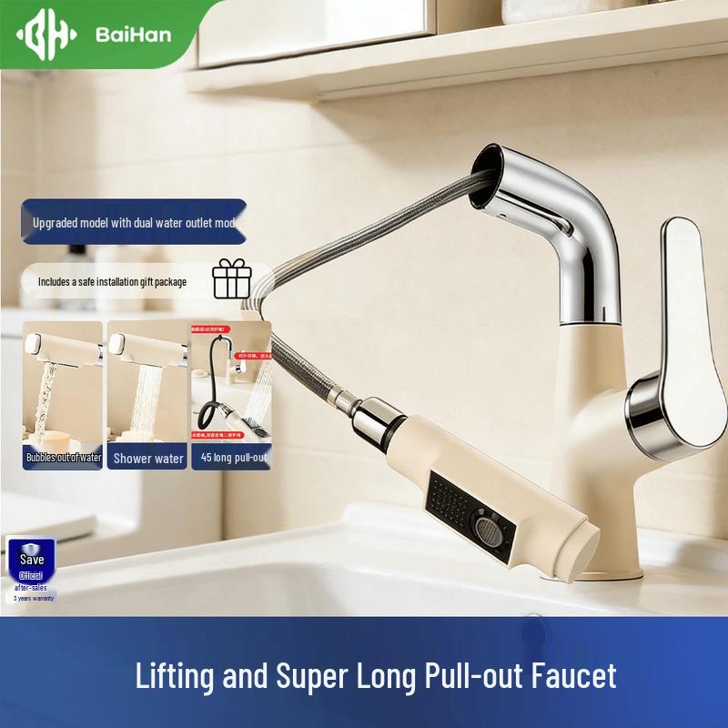 Baihan Pull-Out Hot & Cold Bathroom Basin Faucet