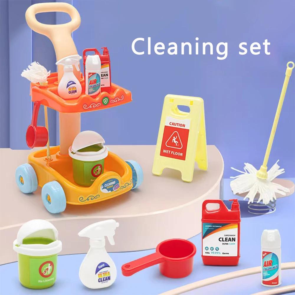 Mini Broom And Dustpan Set Pretend Play Set For Girls & Boys,Mini Cleaning Broom Set Toy Household Cleaning Toys for Kids