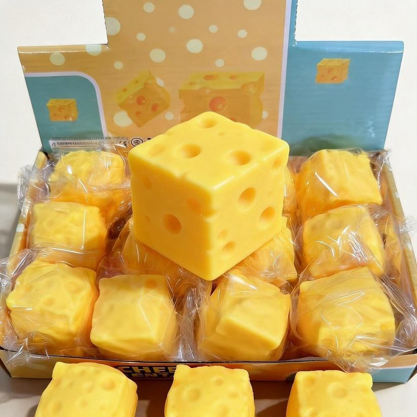 Soft Butter Cheese Squeezing Toy Fidget Stress Relieving Soft Ball Slow Rebound Toy Relieving Hand Relaxation Toy Christmas Gift